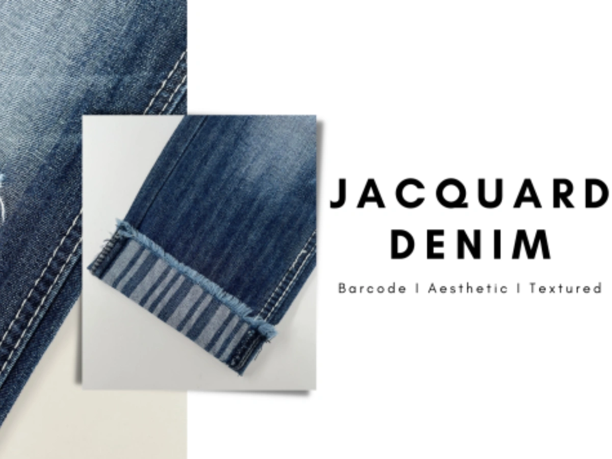jacquard denim jeans