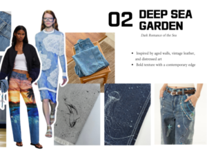 Fashion Trend - Jacquard Denim With Deep Sea Botanical Pattern