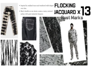 industrial-texture-denim-fabric-rust-marks-flocking-jacquard-fw26-27